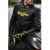 Blouson moto cuir Furygan RAPTOR EVO 3 Noir-Jaune Fluo