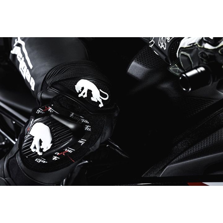 Pantalon moto cuir Furygan DRACK Noir-Blanc-Blanc
