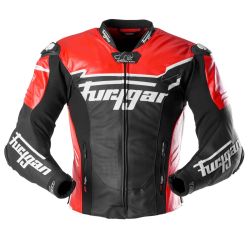 Blouson moto cuir Furygan SIRIUS Noir-Rouge-Blanc