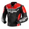 Blouson moto cuir Furygan SIRIUS Noir-Rouge-Blanc