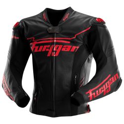 Blouson moto cuir Furygan SIRIUS Noir-Rouge 2