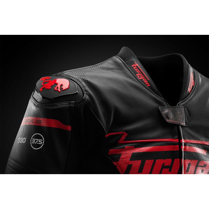 Blouson moto cuir Furygan SIRIUS Noir-Rouge
