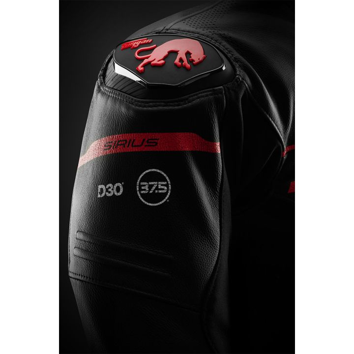Blouson moto cuir Furygan SIRIUS Noir-Rouge