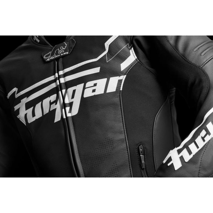 Blouson moto cuir Furygan SIRIUS Noir-Blanc