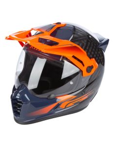 Casque KLIM Krios Pro Echo - Noir Striking Orange Bleu petrol