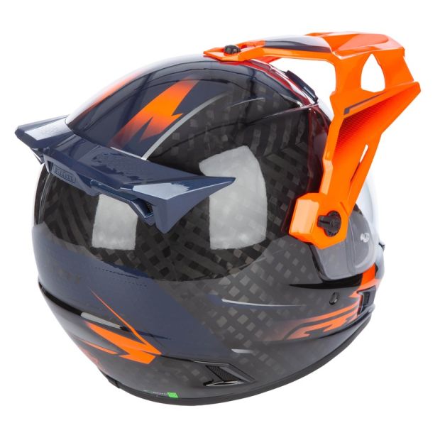 Casque KLIM Krios Pro Echo - Noir Striking Orange Bleu petrol