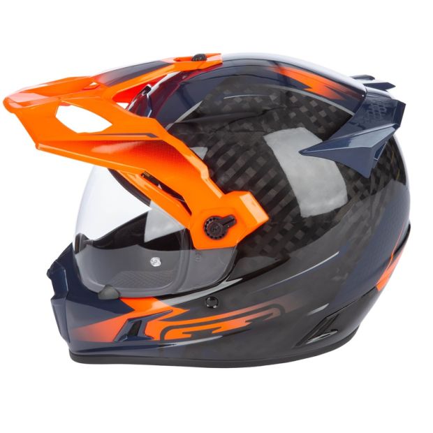 Casque KLIM Krios Pro Echo - Noir Striking Orange Bleu petrol