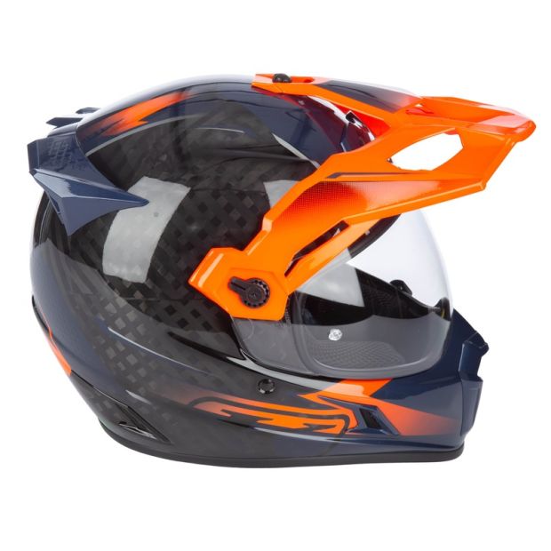 Casque KLIM Krios Pro Echo - Noir Striking Orange Bleu petrol