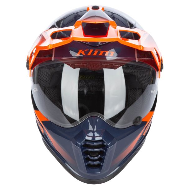 Casque KLIM Krios Pro Echo - Noir Striking Orange Bleu petrol
