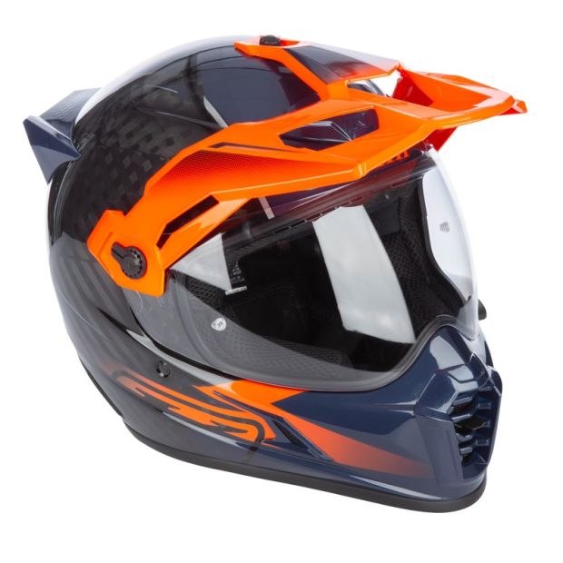 Casque KLIM Krios Pro Echo - Noir Striking Orange Bleu petrol