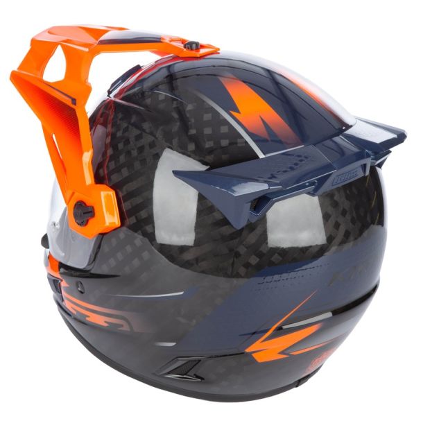 Casque KLIM Krios Pro Echo - Noir Striking Orange Bleu petrol
