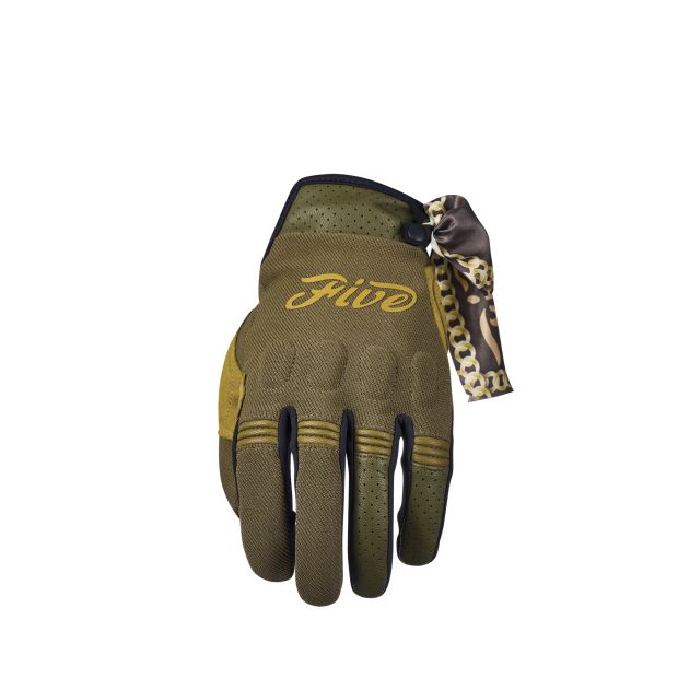 Gants moto femme vintage Five Scrambler Woman - Kaki Beige
