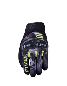 Gants moto sport Five RSX - Camo Noir Jaune fluo
