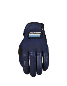 Gants moto vintage Five Scrambler - Bleu Noir
