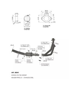 Collecteur d'échappement inox LEOVINCE - HONDA HORNET 750 2023 2