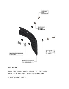 Pare-chaleur en fibre de carbone LEOVINCE - BMW F 750 GS / F 850 GS 2018 - 2024 / F 800 GS / F 900 GS / ADVENTURE 2024 - 2025