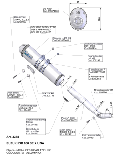 Silencieux LEOVINCE LV-X aluminium - SUZUKI DR 650 SE 1996-2003