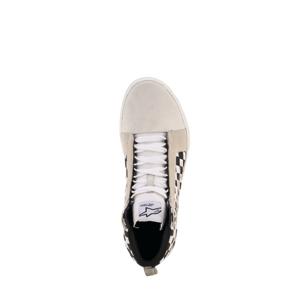 Baskets moto Alpinestars Ride-63 Canvas - Blanc Noir Damier
