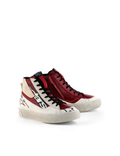 Baskets moto femme Alpinestars Stella Stated Flair - Blanc Rouge Rio