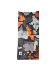 Tour de cou Alpinestars x Buff Nazca - Gris Camouflage Orange Fluo 2
