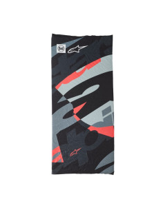 Tour de cou Alpinestars x Buff Mogress - Noir Camo Rouge Fluo 2
