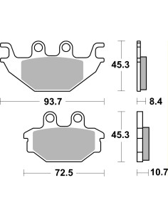 Plaquettes de frein arrière BREMBO 07GR81SP métal fritté route
