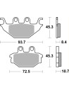 Plaquettes de frein arrière BREMBO 07GR81SP métal fritté route