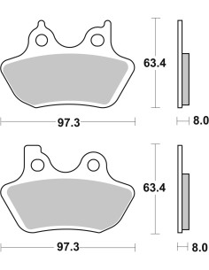 Plaquettes de frein arrière BREMBO 07HD16SP métal fritté route