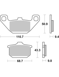 Plaquettes de frein arrière BREMBO 07KA08SP métal fritté route