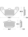 Plaquettes de frein arrière BREMBO 07KA08SP métal fritté route
