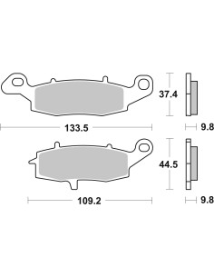Plaquettes de frein arrière BREMBO 07SU16SP métal fritté route