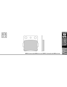 Plaquettes de frein GALFER G1054TT organique semi métal TT FD076