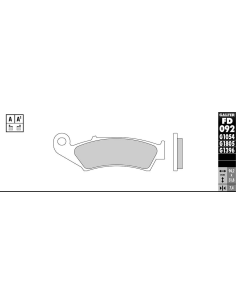 Plaquettes de frein GALFER G1054TT organique semi métal TT FD092