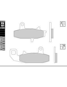 Plaquettes de frein GALFER G1054 organique semi métal FD101