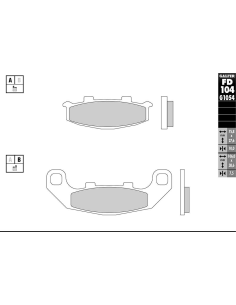 Plaquettes de frein GALFER G1054 organique semi métal FD104