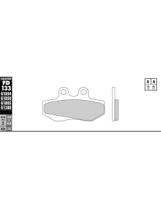 Plaquettes de frein GALFER G1054TT organique semi métal TT FD133