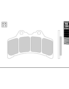 Plaquettes de frein GALFER FREIN G1054 organique semi métal grande FD154