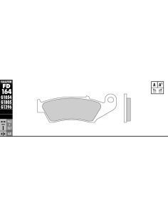 Plaquettes de frein GALFER G1054TT organique semi métal TT FD164