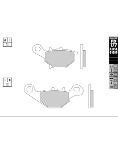 Plaquettes de frein GALFER G1054TT organique semi métal TT FD177