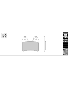 Plaquettes de frein GALFER G1054TT organique semi métal TT FD223