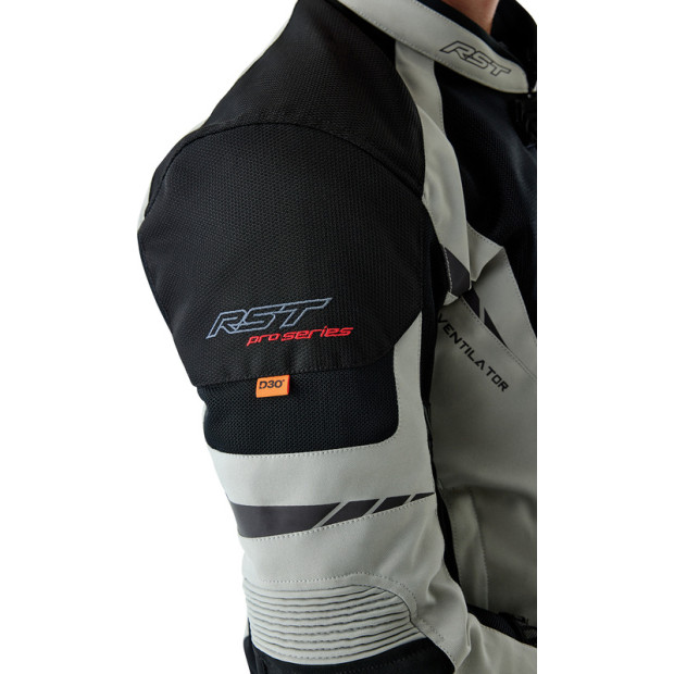 Blouson moto route textile RST Pro Series Ventilator D3O - Noir Argent
