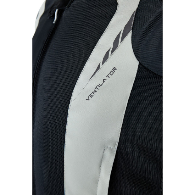 Blouson moto route textile RST Pro Series Ventilator D3O - Noir Argent