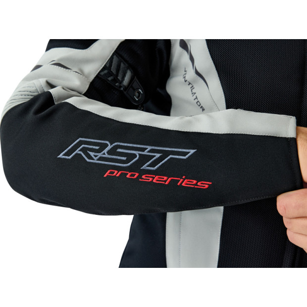 Blouson moto route textile RST Pro Series Ventilator D3O - Noir Argent