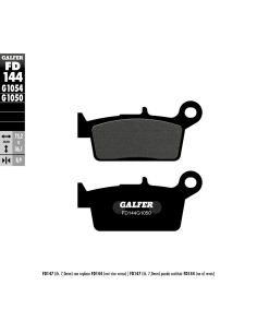 Plaquettes de frein GALFER G1050 semi métal FD144