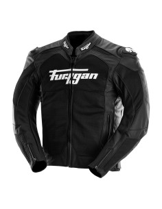 Blouson moto cuir Furygan SPEED MESH EVO 3 Noir-Blanc 2