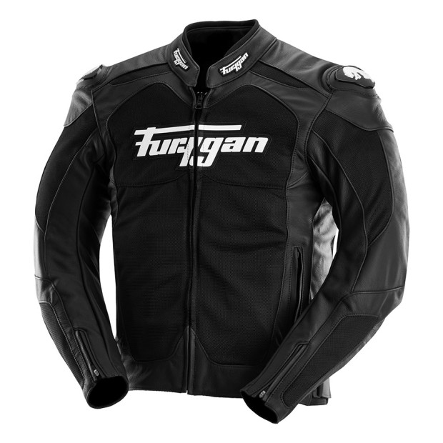 Blouson moto cuir Furygan SPEED MESH EVO 3 Noir-Blanc