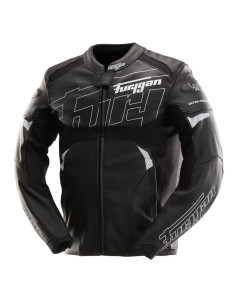 Blouson moto cuir Furygan HELIX Noir-Blanc 2