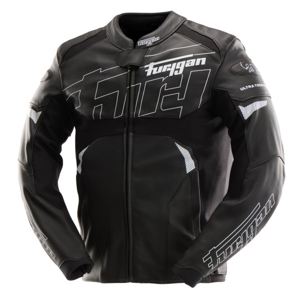 Blouson moto cuir Furygan HELIX Noir-Blanc