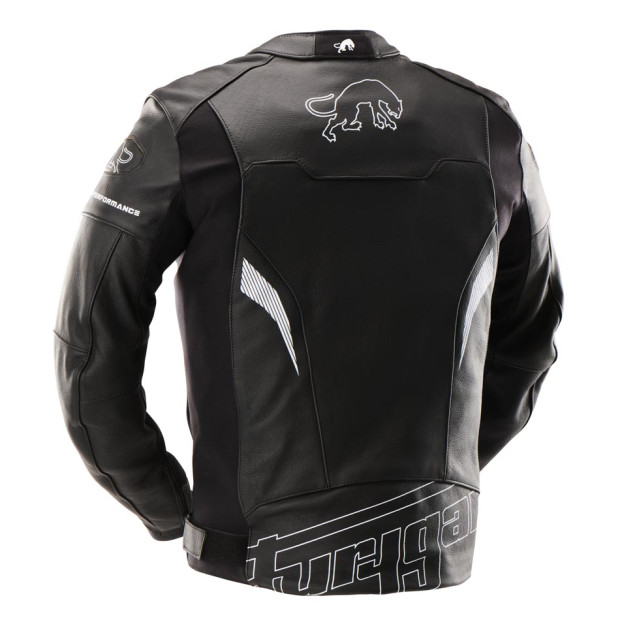 Blouson moto cuir Furygan HELIX Noir-Blanc