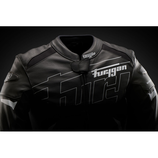 Blouson moto cuir Furygan HELIX Noir-Blanc